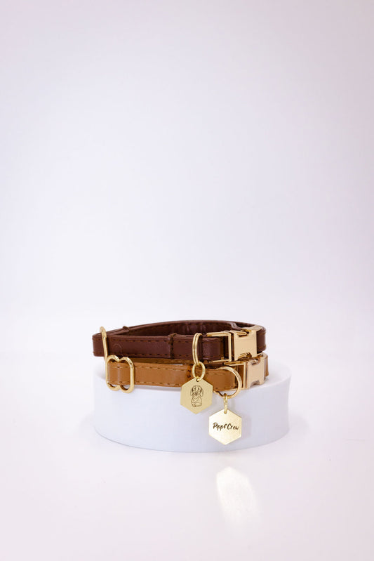 Leather puppy collar
